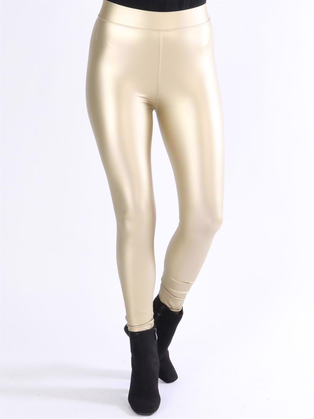 Patricia - Elastiska leggings i läderlook